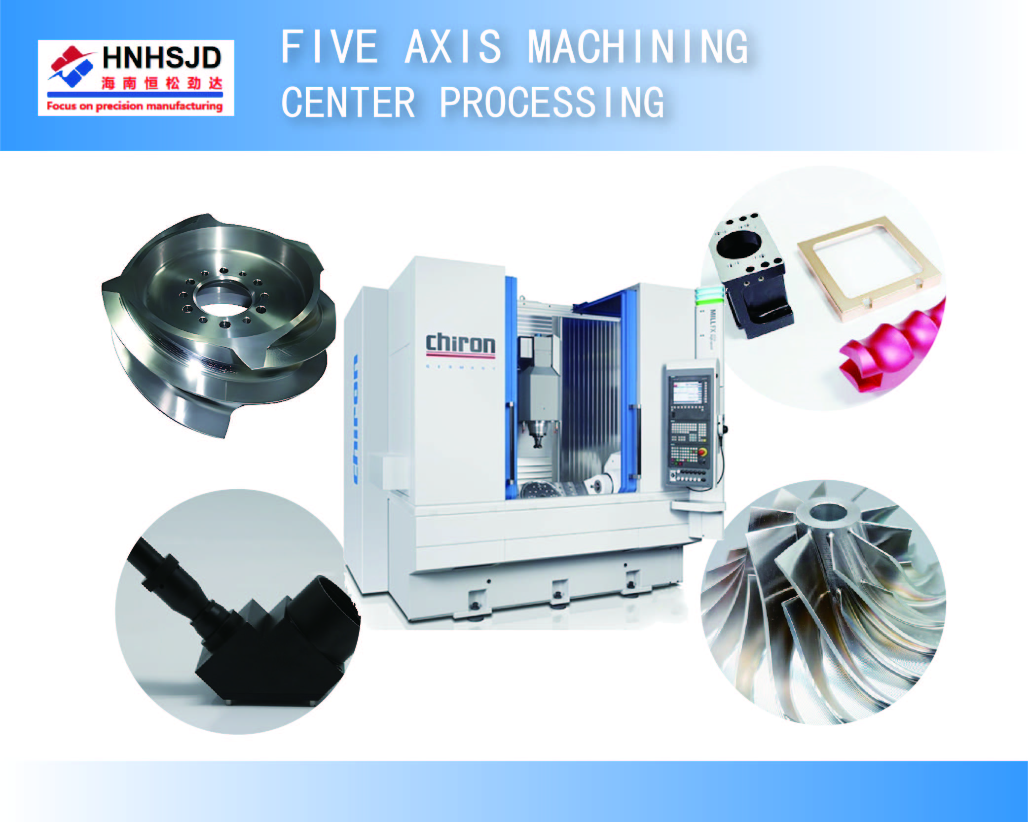 Five axis machining center processing